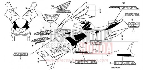 MARCA/STRISCIA (11) CBR1000RR7 di 2007
